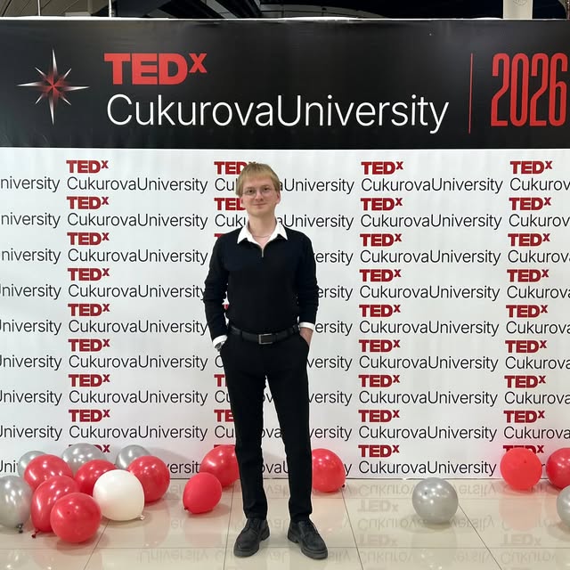Mert Ali Demir at a TEDx Çukurova University event